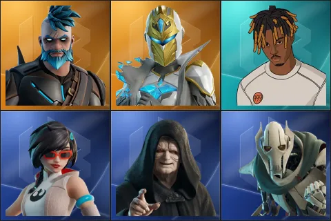 Omegarok, Spectra Knight, Slayer Juice WRLD, Apprentice Evie, Emperor Palpatine, General Grievous