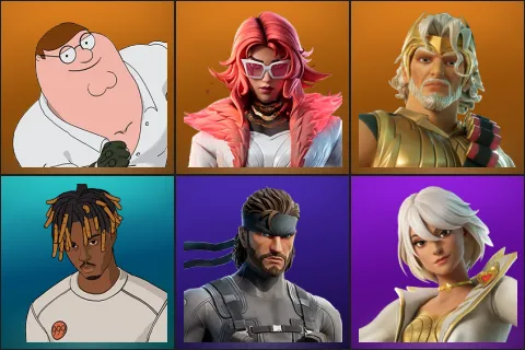 Peter Griffin, Valeria, Zeus, Slayer Juice WRLD, Solid Snake, Aphrodite
