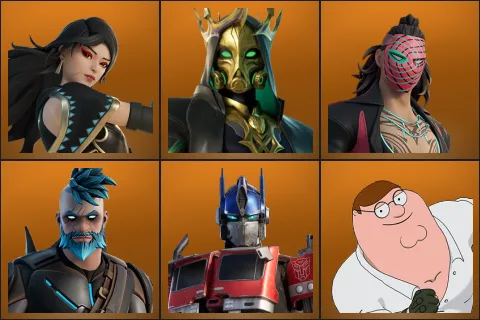 Era, Hades, Kado Thorne, Omegarok, Optimus Prime, Peter Griffin