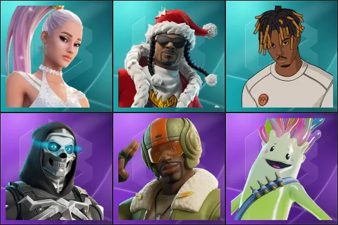 Ariana Grande, Santa Dogg, Slayer Juice WRLD, Skull Commander, Aerial Assault Bomber, Color Splash Jellie