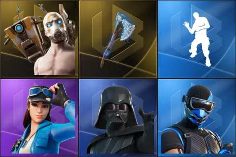 Psycho Bandit, Leviathan Axe, Laugh It Up, Cloud Striker, Darth Vader, Fixer