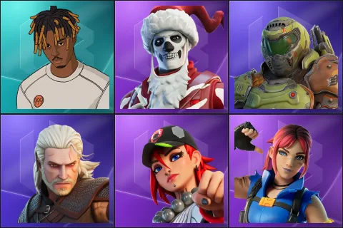 Slayer Juice WRLD, Yule Trooper, Doom Slayer, Geralt of Rivia, Dusty, Explorer Emilie