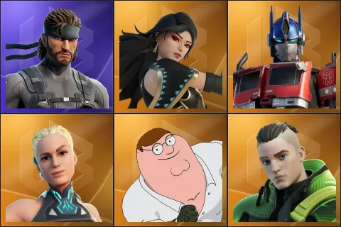 Solid Snake, Era, Optimus Prime, Paradigm (Reality-659), Peter Griffin, Twyn