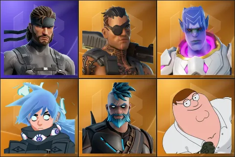 Solid Snake, Joey, Kymera, Nezumi, Omegarok, Peter Griffin