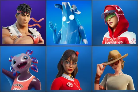 Ryu, Polar Peely, Arctic Adeline, Axo, Krisabelle, Safari