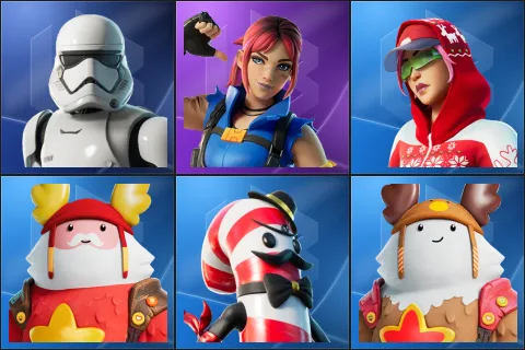 First Order Stormtrooper, Explorer Emilie, Arctic Adeline, Guff Gringle, Mr. Dappermint, Sled Ready Guff