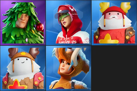 Lt. Evergreen, Arctic Adeline, Guff Gringle, Sled Ready Guff, Wooly Warrior