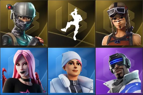 Elite Agent, Take The L, Renegade Raider, Haze, Blizzard Bomber, Blue Striker