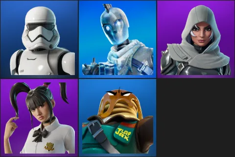 First Order Stormtrooper, Glacial Dummy, Vanguard Zadie, Yuki Yubari, Major Mancake