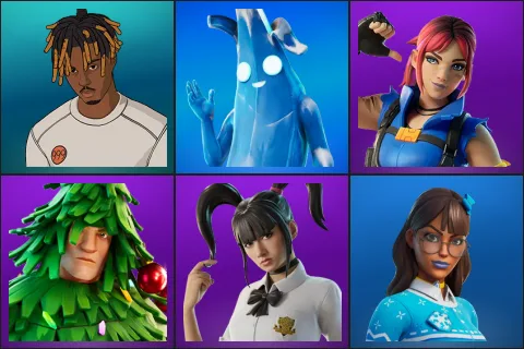 Slayer Juice WRLD, Polar Peely, Explorer Emilie, Lt. Evergreen, Yuki Yubari, Blizzabelle