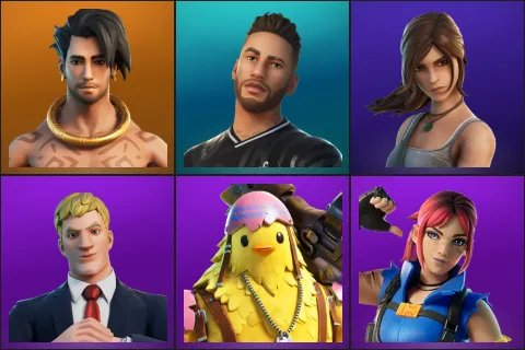 Raz, Neymar Jr, Lara Croft, Agent Jones, Cluck, Explorer Emilie