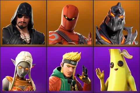 Blackheart, Hybrid, Ruin, Ember, Master Key, Peely