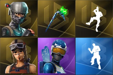 Elite Agent, Merry Mint Axe, Take The L, Renegade Raider, Mogul Master, Laugh It Up