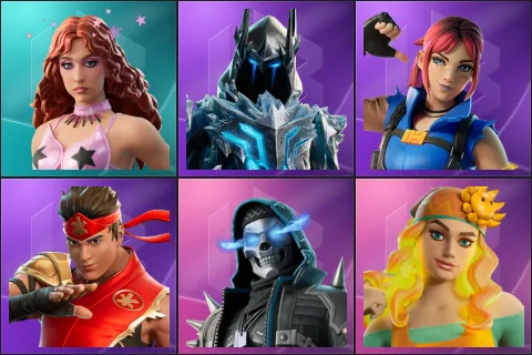 Chappell Roan, Exalted Ice King, Explorer Emilie, FIRE Master Kai, Skull Raider, Soleil