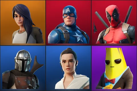 Gear Specialist Maya, Captain America, Deadpool, Mandalorian, Rey, Agent Peely