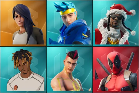 Gear Specialist Maya, Ninja, Santa Dogg, Slayer Juice WRLD, TheGrefg, Deadpool