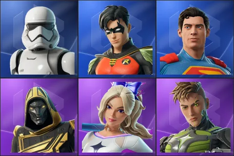 First Order Stormtrooper, Robin, Superman, Blitz Knight, Haylee Skye, Killswitch