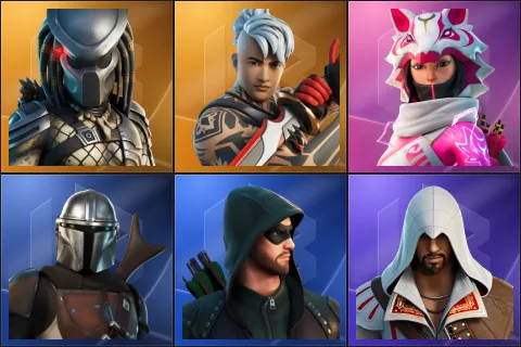 Predator, Ronin, Vi, Mandalorian, Green Arrow, Ezio Auditore