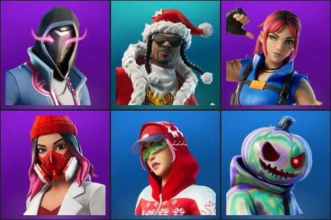 Xander, Santa Dogg, Explorer Emilie, Yulejacket, Arctic Adeline, Chrome Punk