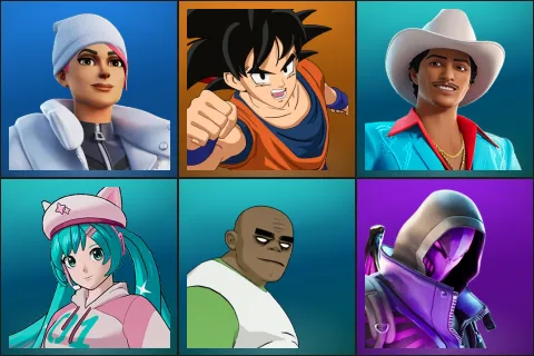 Blizzard Bomber, Son Goku, Die With A Smile Bruno, Neko Hatsune Miku, Russel, Blacklight