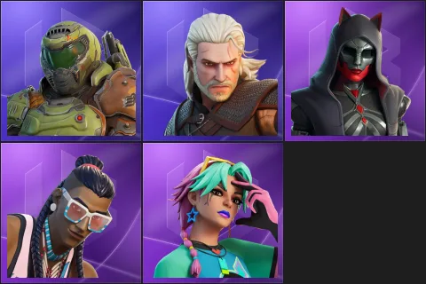 Doom Slayer, Geralt of Rivia, Felina, Massai, Selene