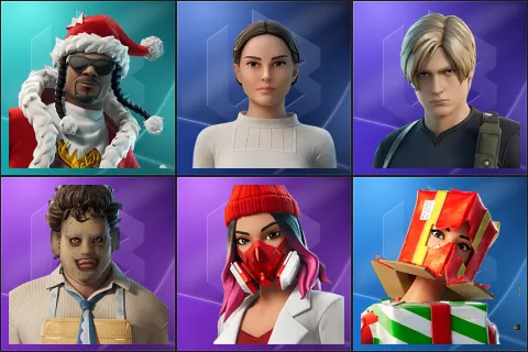 Santa Dogg, Padmé Amidala, Leon S. Kennedy, Leatherface, Yulejacket, Holiday Boxy