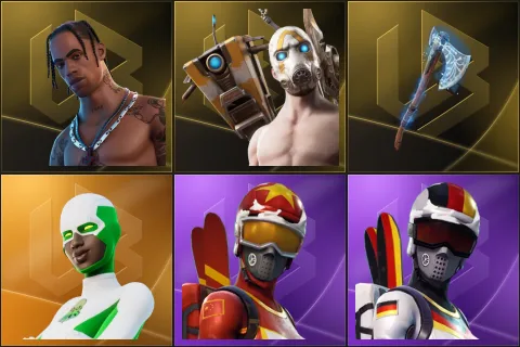 Travis Scott, Psycho Bandit, Leviathan Axe, Backlash, Mogul Master (CHN), Mogul Master (GER)