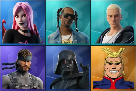 Haze, Snoop Dogg, Slim Shady, Solid Snake, Darth Vader, All Might
