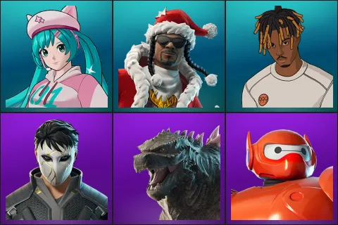 Neko Hatsune Miku, Santa Dogg, Slayer Juice WRLD, Daigo, Godzilla Evolved, Hero Baymax