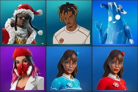Santa Dogg, Slayer Juice WRLD, Polar Peely, Yulejacket, Blizzabelle, Krisabelle