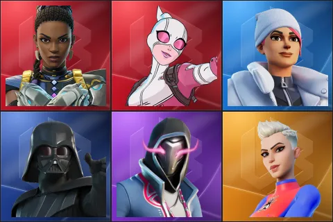 Shuri, Gwenpool, Blizzard Bomber, Darth Vader, Xander, Dynamo Dancer