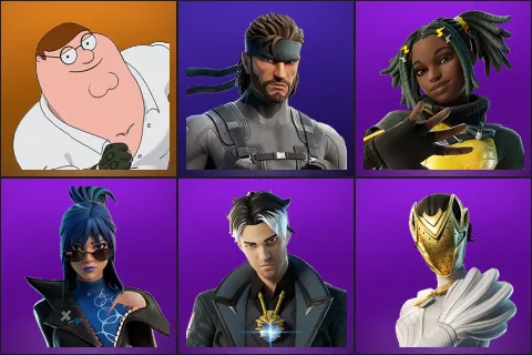 Peter Griffin, Solid Snake, Dara, Hope, Montague, Nisha