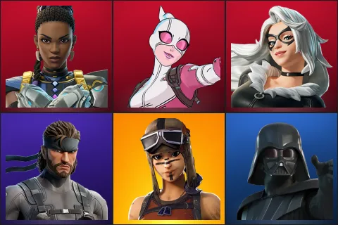 Shuri, Gwenpool, Black Cat, Solid Snake, Renegade Raider, Darth Vader