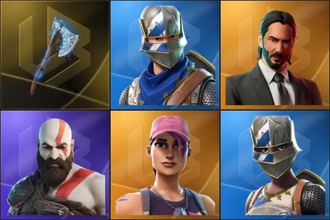 Leviathan Axe, Blue Squire, John Wick, Kratos, Rose Team Leader, Royale Knight