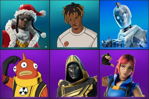 Santa Dogg, Slayer Juice WRLD, Glacial Dummy, Blinky Fishstick, Blitz Knight, Explorer Emilie