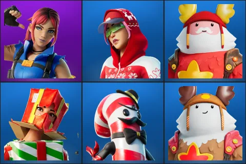 Explorer Emilie, Arctic Adeline, Guff Gringle, Holiday Boxy, Mr. Dappermint, Sled Ready Guff
