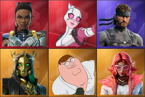 Shuri, Gwenpool, Solid Snake, Hades, Peter Griffin, Valeria