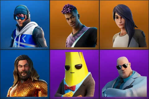 Point Patroller, Fade, Gear Specialist Maya, Aquaman, Agent Peely, Brutus