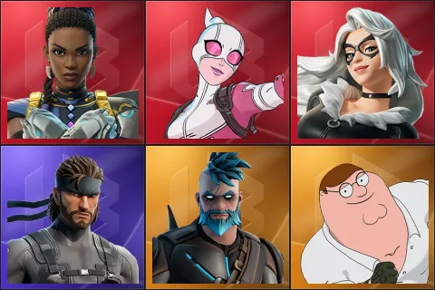 Shuri, Gwenpool, Black Cat, Solid Snake, Omegarok, Peter Griffin