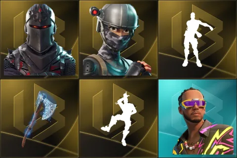 Black Knight, Elite Agent, Floss, Leviathan Axe, Take The L, Lewis Hamilton