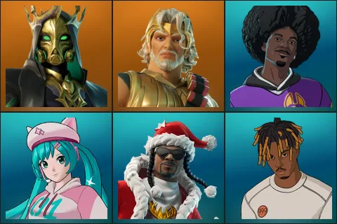 Hades, Zeus, LBC '93 Dogg, Neko Hatsune Miku, Santa Dogg, Slayer Juice WRLD
