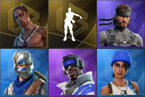 Travis Scott, Floss, Solid Snake, Blue Squire, Blue Striker, Blue Team Leader