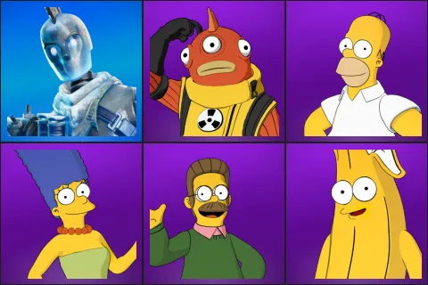 Glacial Dummy, Blinky Fishstick, Homer Simpson, Marge Simpson, Ned Flanders, Springfielder Peely
