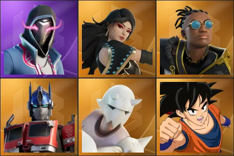 Xander, Era, Malik, Optimus Prime, Snap, Son Goku
