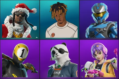 Santa Dogg, Slayer Juice WRLD, UNSC Spartan, 1-Ball, Agent Patch, Battle Gamer Mae