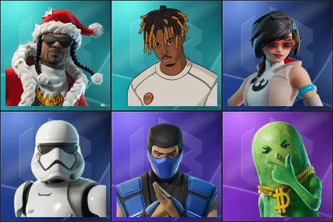 Santa Dogg, Slayer Juice WRLD, Apprentice Evie, First Order Stormtrooper, Sub-Zero (MK3), Big Dill