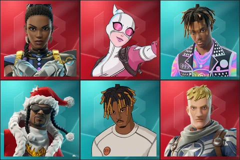 Shuri, Gwenpool, Juice WRLD, Santa Dogg, Slayer Juice WRLD, Captain Jones