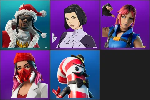 Santa Dogg, Dupli-Kate, Explorer Emilie, Yulejacket, Mr. Dappermint