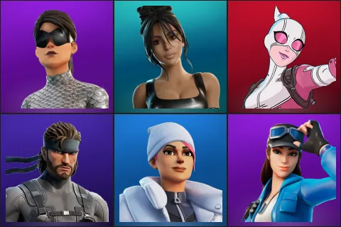 Unchained Ramirez, Iconic Kim Kardashian, Gwenpool, Solid Snake, Blizzard Bomber, Cloud Striker