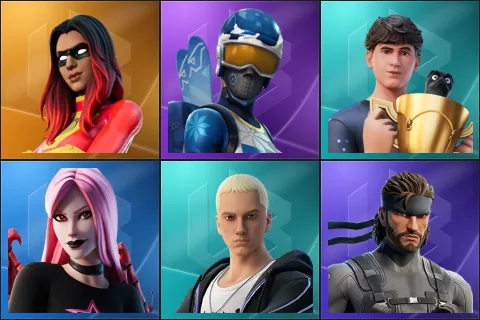 Joltara, Mogul Master, Bugha, Haze, Slim Shady, Solid Snake